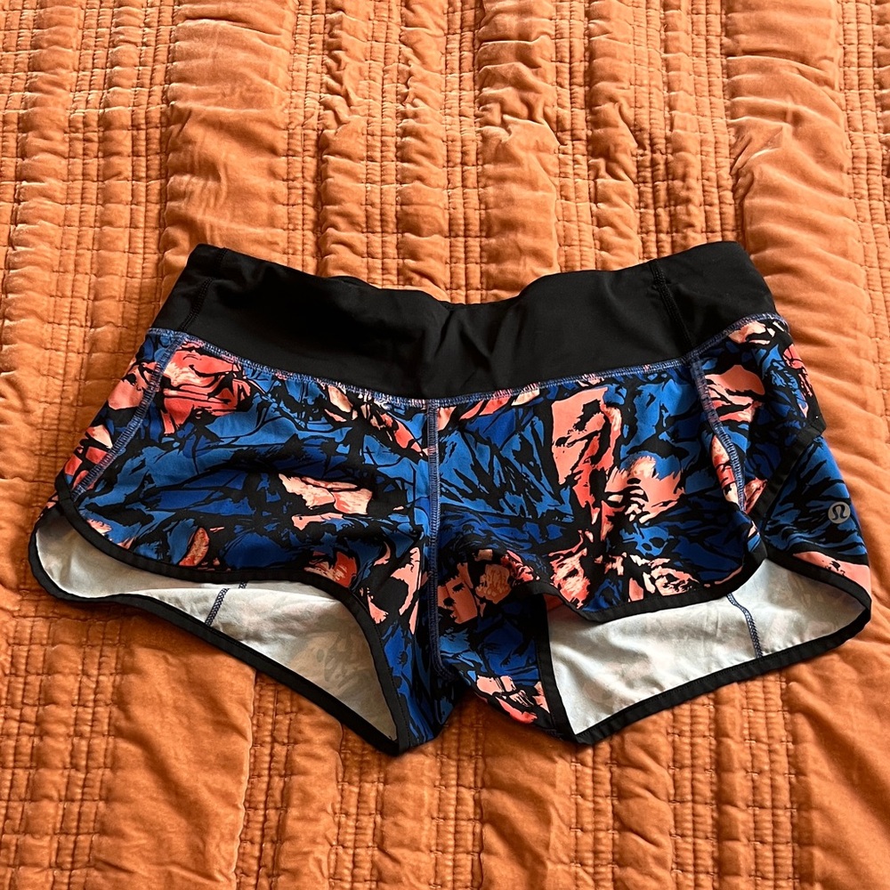 lululemon athletica Women's Vibrant Blue and Black Athletic Shorts